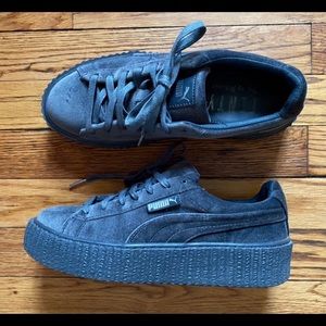 Discontinued Gray Rihanna x Puma Velvet Creepers